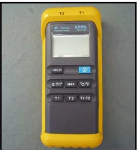 Figura 4.2 - Termômetro digital cujo par termoelétrico permite                                                      sensibilidade de registro de ± 0,1ºC 