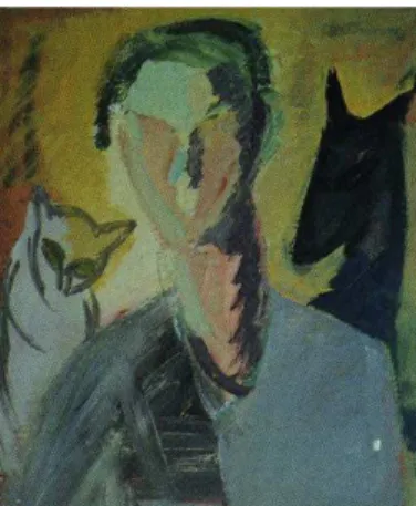 Fig. 2 - Flávio-Shiró. Auto-retrato, 1947. Coleção do artista.