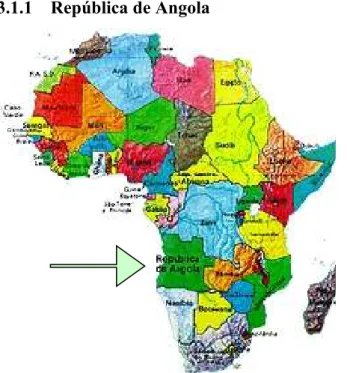 Figura 1.  Mapa da África com a localização  de Angola