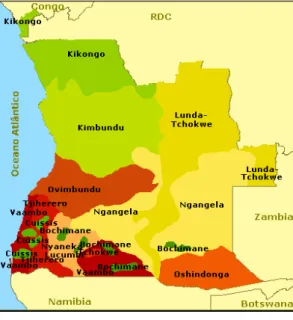 Figura   3.  Mapa   de   Angola   com   a  organização     administrativa   por  Províncias        