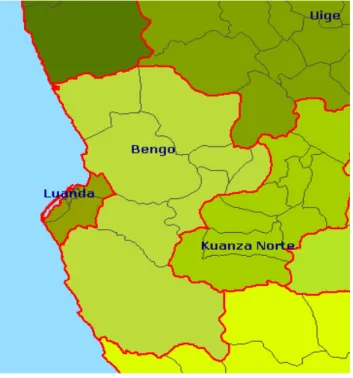 Figura   4.  Localização   da   Província   do   Bengo,  Angola, 2010