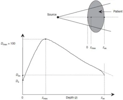 Figure 2.3: Deposited dose in a patient. D s is the dose received by the patient surface.