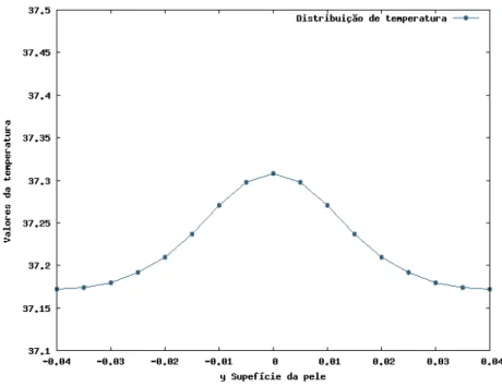 Figura 4.5: Distribuição de temperatura Caso 1 retangular. 