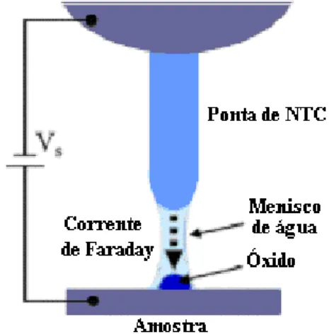 Figura 1.6: Exemplo de nanolitografia por oxidação de superfície de Si(100) passivada  por Hidrogênio (reproduzido da referência [1.23] )