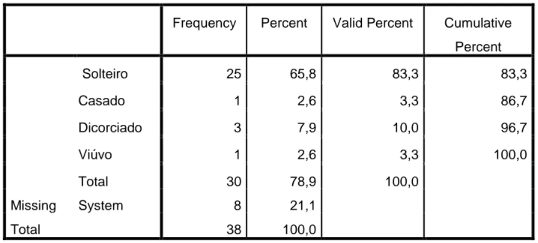 Tabela 13- Estado Civil 