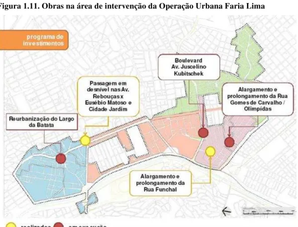 Figura 1.11. Obras na área de intervenção da Operação Urbana Faria Lima 