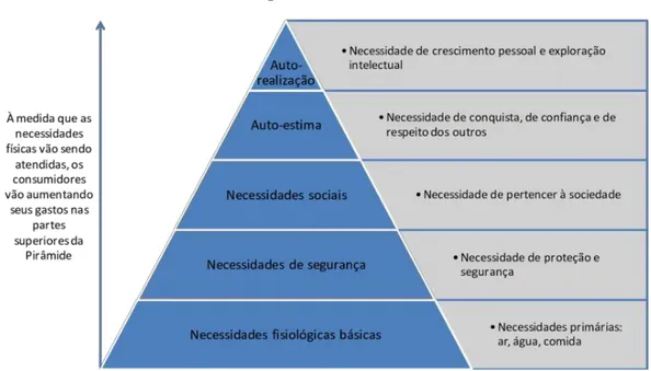 Figura 1 -Pirâmide de Maslow: hierarquia no atendimento das necessidades humanas. 