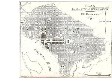 Figura  04:  Plano  da  cidade  de  Washington  elaborado  por  L’Enfant.  Fonte: 
