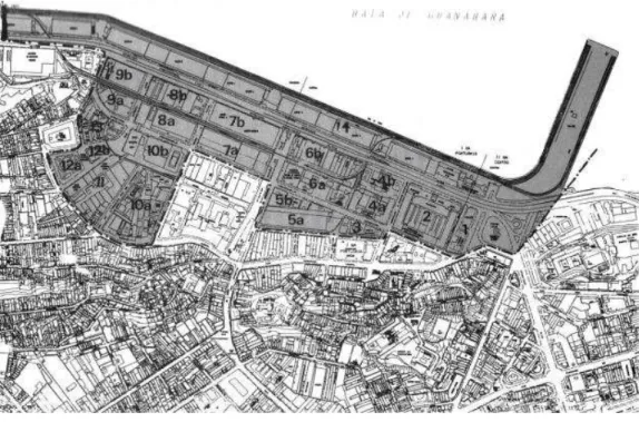 Figura 9 – Projeto de ampliação da zona portuária no início do século XX (s/ escala) 