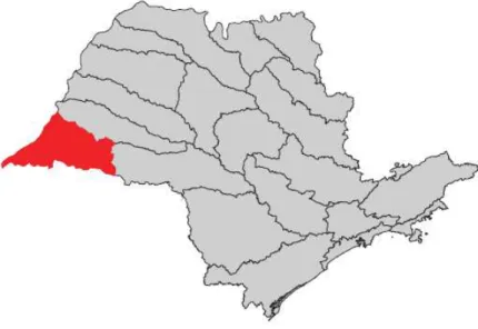 Figura 1 - Mapa da localização da região do Pontal do Paranapanema 