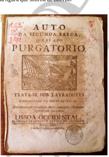 Figura 4  –  Auto da segunda barca que é do purgatório, Lisboa, Francisco Xavier de Andrade, 1723,  Biblioteca da Ajuda: 154-IV-2/101 