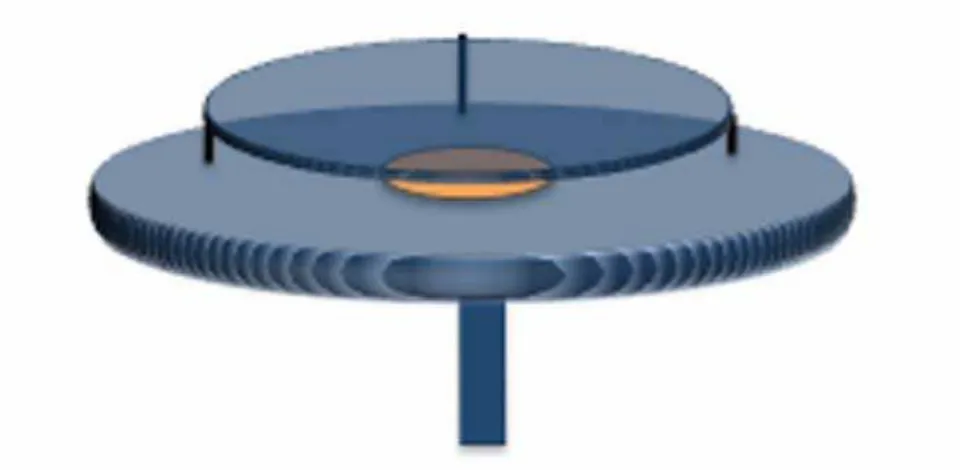 Figura  4.  Representação  esquemática  da  amostra  acondicionada  entre  duas  superfícies  catódicas  (Cátodo oco)