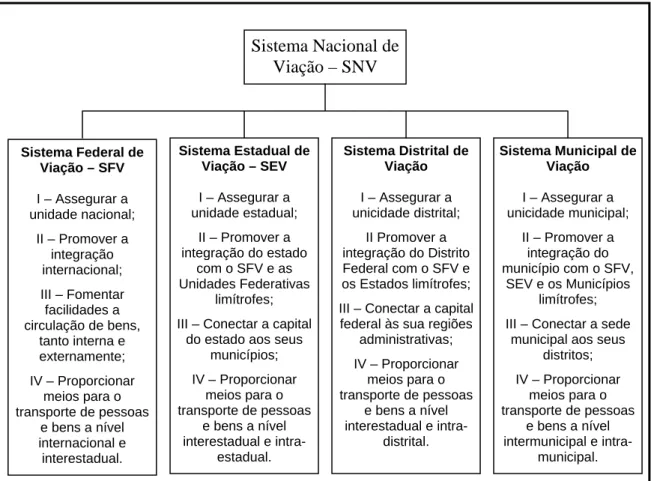 Figura 2.7 - Finalidades específicas do SNV propostas na Lei 1.176 de 1995 (modificado -  Magalhães, 2004)