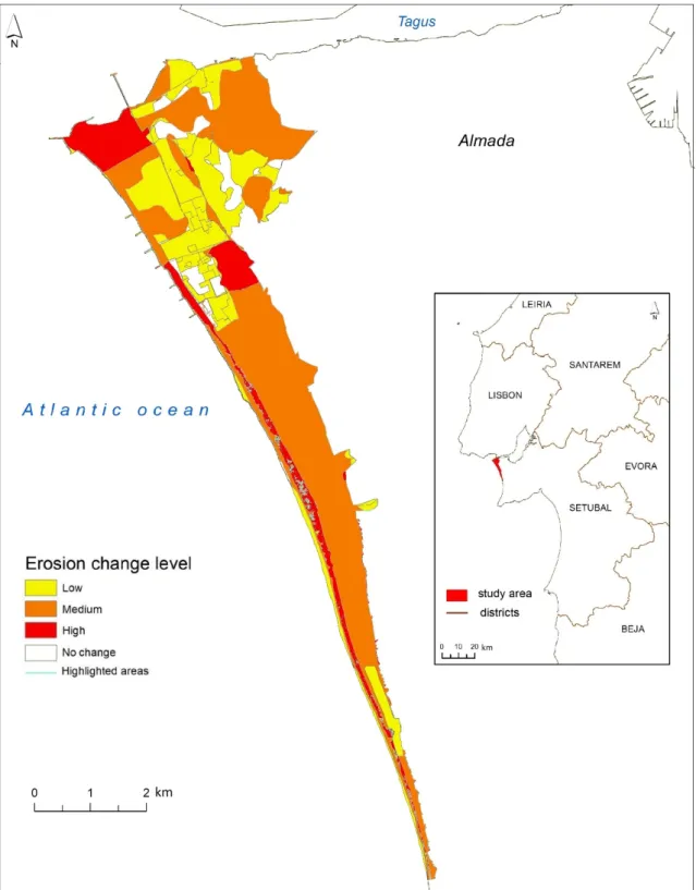 Figure 6. Map of the Areas Prone to Erosion Changes in 2021. 