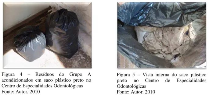 Figura  5  –  Vista interna do saco plástico  preto no Centro de Especialidades  Odontológicas 