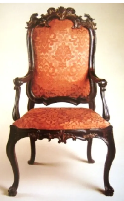 Figura 3 - Cadeira. Antônio Francisco Lisboa (atr.) Jacarandá entalhado e estofado, c
