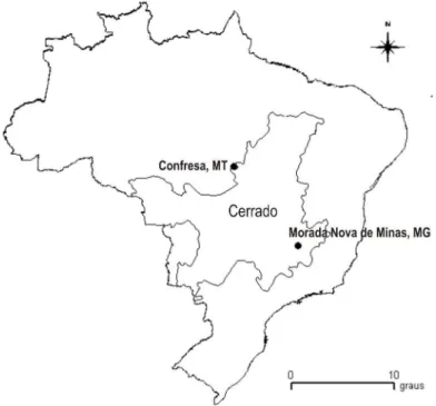 Figura 1- Mapa de localização das áreas de coleta 