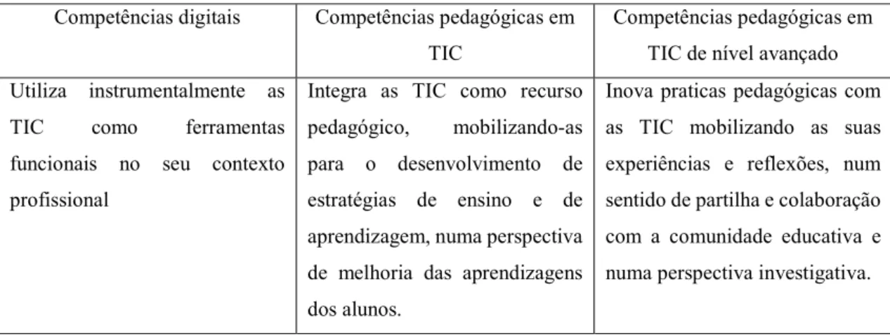 Tabela 2 - Níveis de certificação em TIC 