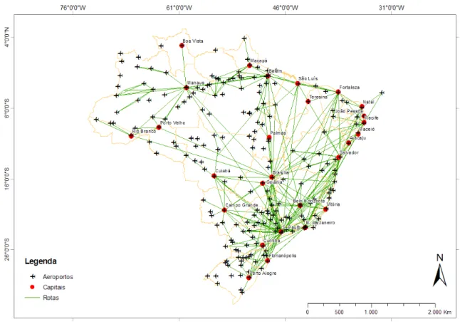 Figura 2.2: A malha aérea brasileira 