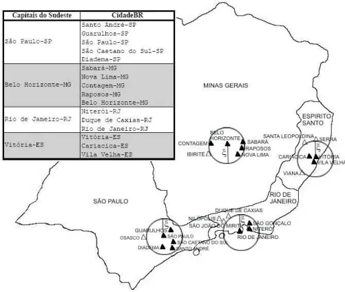 Figura 3.3: Exemplo de consulta de jun¸c˜ao por abrangˆencia ( R ⋊ ⋉ q ), considerando ξ = 0.15 e a fun¸c˜ao de distˆancia L 2 