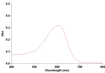FIGURA 17- Espectro de absorção na região do visível do RP5  5.1.2 Curva de calibração 