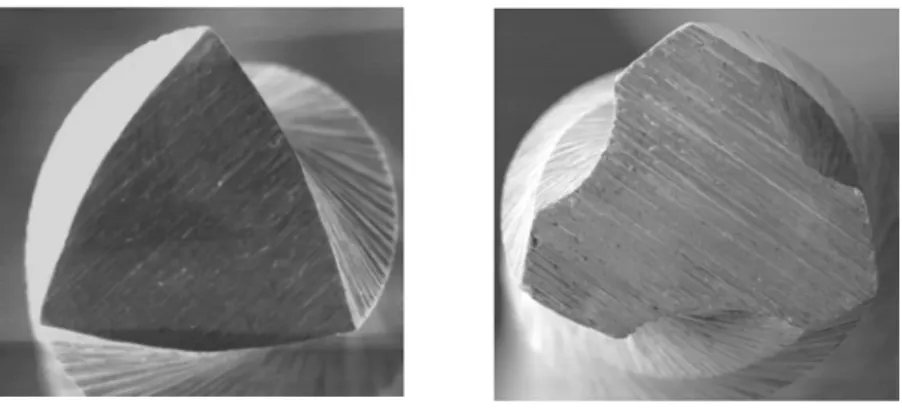 Figure 3 and Figure 4 – Sx, S1, S2, F1 and F2 convex triangular cross section and F3, F4 and  F5 concave triangular cross section, respectively 