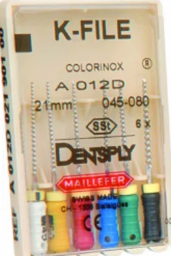 Figure 2 – K-Files, composed by 6 files (from #15 up to #40)  (Dentsplay Maillefer) 