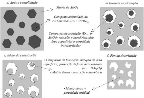 Figura 5: Representação do método da decomposição de compostos inorgânicos hidroxilados para produção de  cerâmicas porosas 