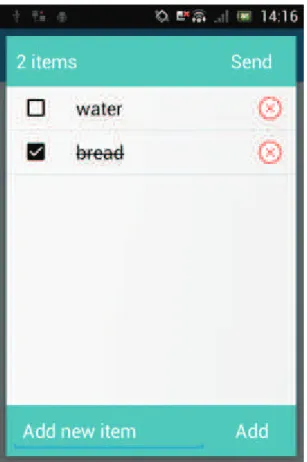 Figure 10 - Shopping List main screen 