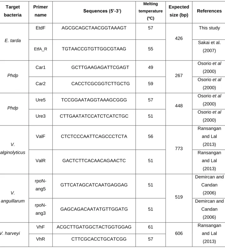 Table  I  -  Characteristics  of  the  primers  used  in  this  study  and  their  references