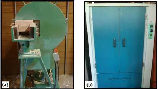 Figura 5: Picador de disco (a) e estufa com circulação de ar forçada (b). 
