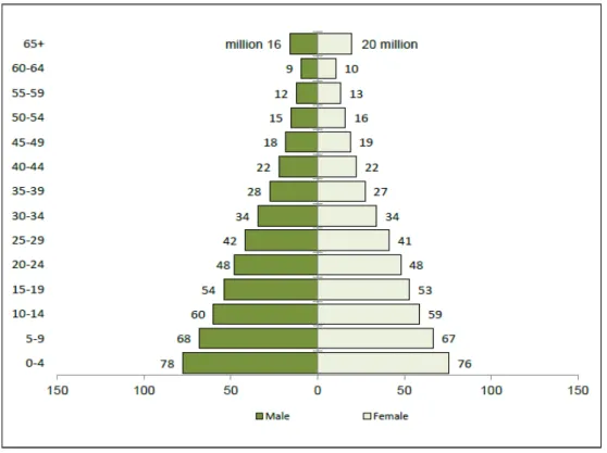 Figura 4  –  População da África segundo sexo. (AfDB´s, 2011)  