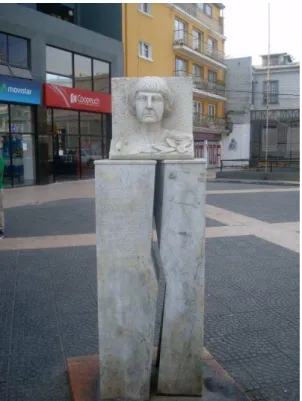 Figura 2: Busto de Bombal em Monumento,  centro da cidade de Viña del Mar (Chile). 