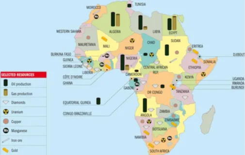 Figura 2 - Mapa dos recursos naturais de África