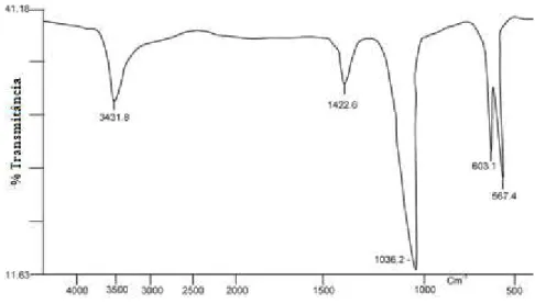 Figura 5.9 - Espectro FTIR do hidróxido de apatita, adaptado de: [73] 