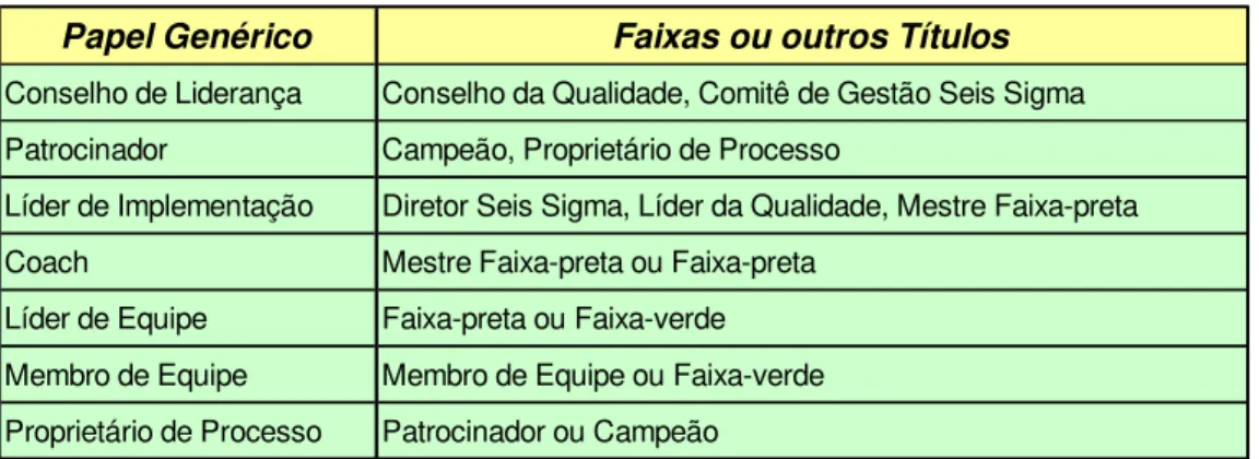 Figura 3.6 – Variações em papéis genéricos e faixas ou outros títulos, adaptada de  PANDE et al