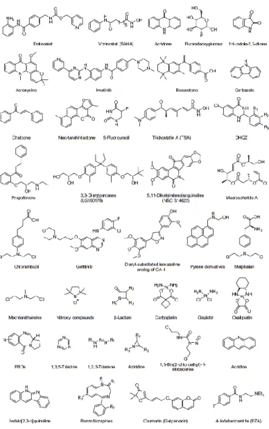 Figura 2 – Fármacos sintéticos utilizados na  síntese de compostos híbridos (15) 