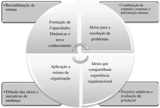 Figura 8 - Evolução cíclica do conhecimento para a formação de capacidades dinâmicas segundo Zollo;Winter