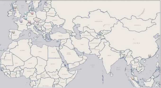 Figura 4 – Jurisdições onde os emissores foram localizados  Fonte: Autor (2016). 