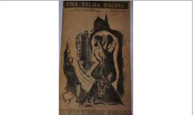 Ilustração para o texto “Uma velha página”, de Franz Kafka.  O Jornal , Rio de Janeiro, 22.08.1948 