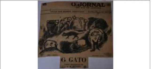 Ilustração para o texto “O Gato”, de H. H. Munro.  O Jornal , Rio de Janeiro, 28.11.1948  