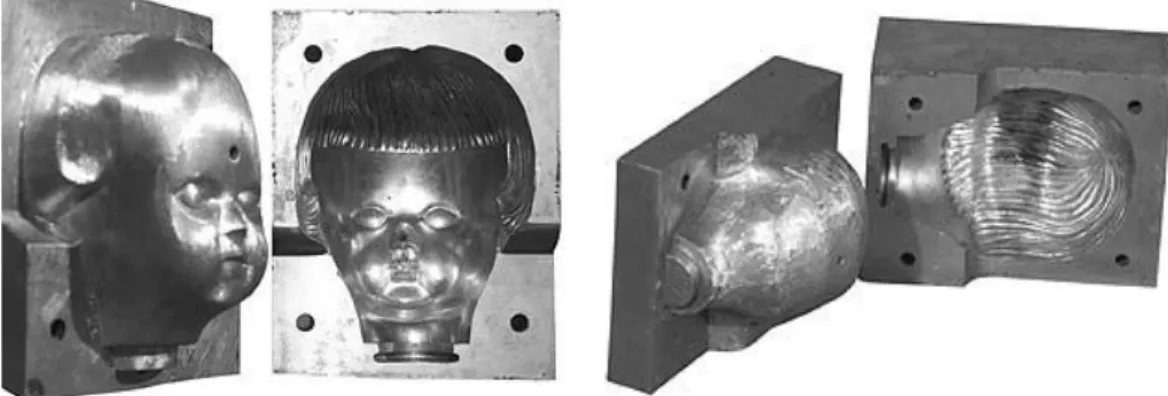 Figura 1- Cabeça de boneca, 2 moldes, cerca de 1950