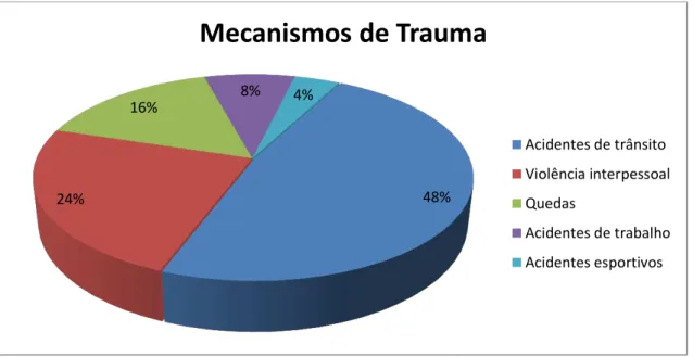 Figura 9 - Distribuição de pacientes por mecanismo de trauma  
