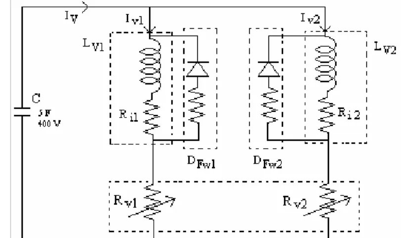 Fig. 5.3: Circuito simplificado do bloco de potência do Sistema Vertical onde são mostrados seus componentes  principais