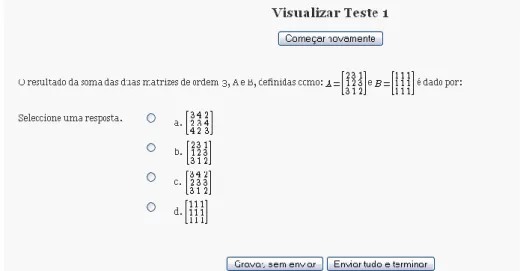 Figura 1: Exemplo simples de uma questão num teste de Álgebra Linear com “simbologia matemática” 