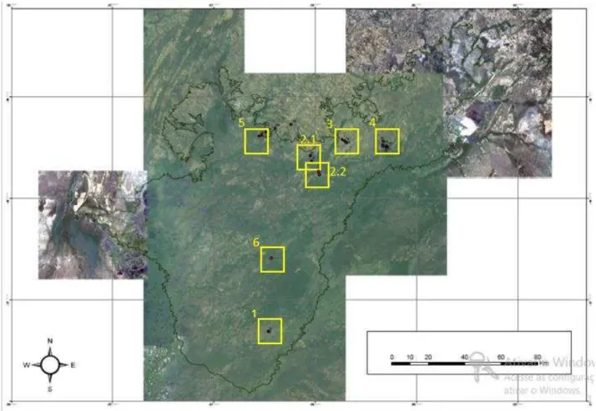 Figura 22 – Áreas na sub-região do Pantanal de Poconé  Elaboração: Gizelle P. S. Fonseca, 2014