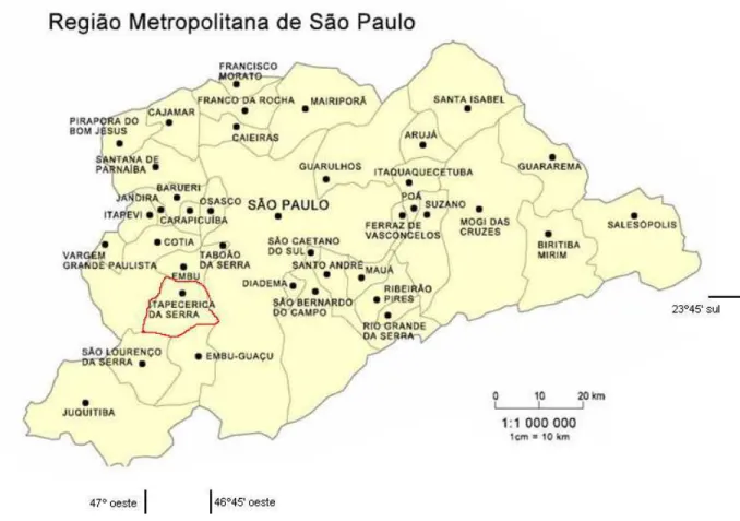 Figura 1.1 – Município de Itapecerica da Serra e municípios limítrofes. 