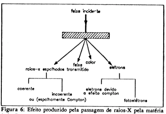 Figura 6: Efeito produzido pela passagem de raios-X pela mat~ria (cristal).