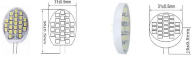 Fig. 8: LEDs usados como estímulo luminoso. Dispostos em um círculo de 31 mm de diâmetro