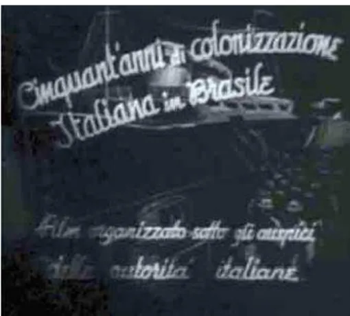 Ilustração  6  -  Fotograma  da  imagem  de  apresentação  do  filme  “Cinquant’anni  di  colonizzazione  Italiana  in  Brasile”